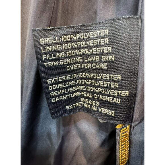 Cole Haan Womens Quilted Jacket Thermore Insulated Lamb Skin Trim Size S Black - Picture 3 of 13